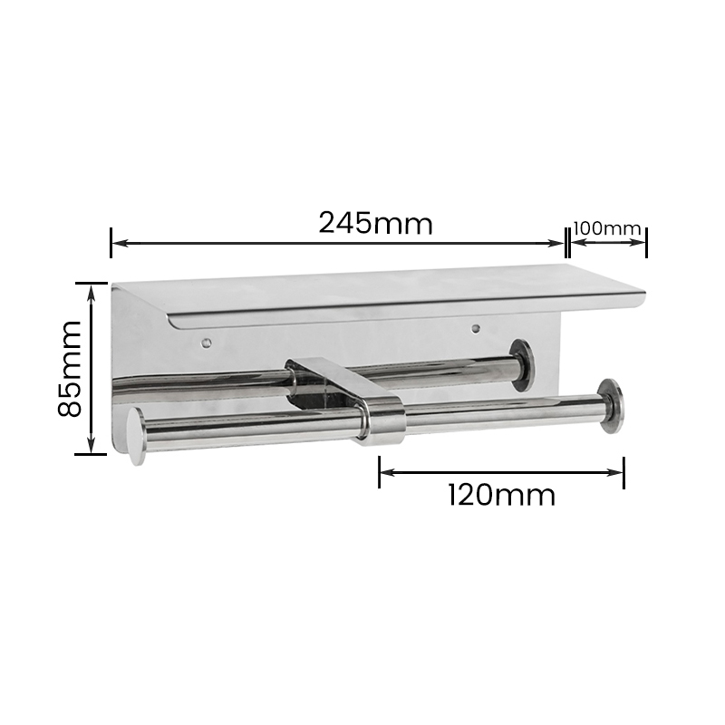 10602 SUS304 Soporte de papel higiénico doble de acero inoxidable