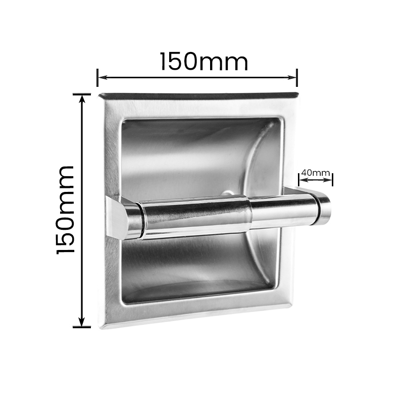 10604 Soporte de papel higiénico empotrado de acero inoxidable