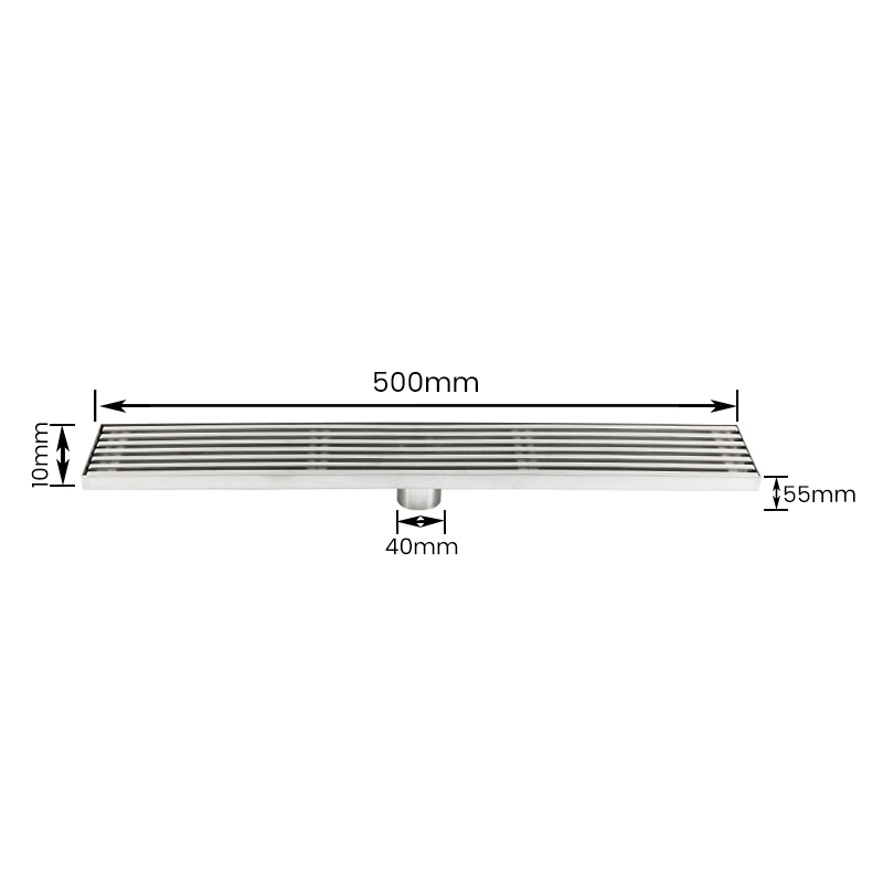 10909 desagüe de suelo de baño de desagüe de ducha rectangular lineal de acero inoxidable