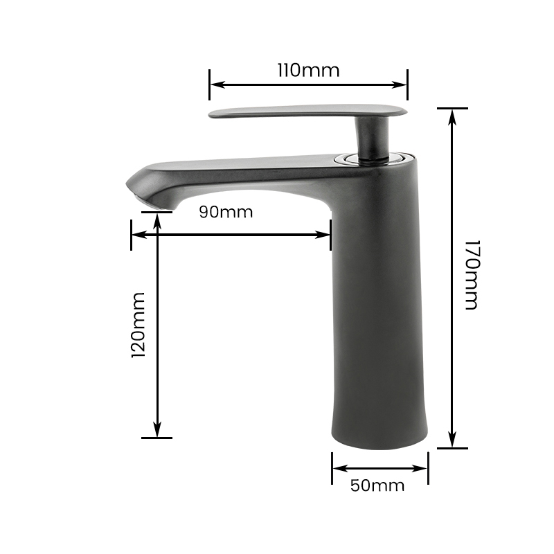 11303 Grifo de lavabo tipo pilar de galvanoplastia de pintura de acero inoxidable cepillado