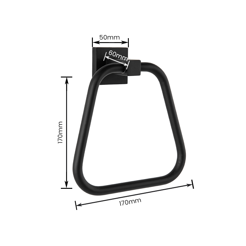 11103 304 Anillo de toalla de montaje en pared de baño de línea moderna trapezoidal de acero inoxidable