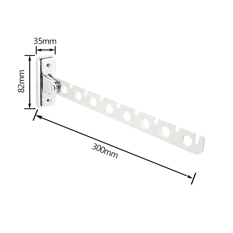 10506 Acero inoxidable Montado en la pared con tornillo Gancho para bata plegable